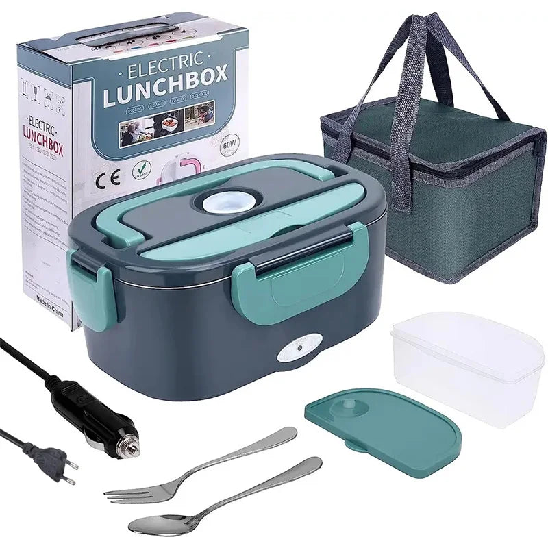 Portable electric lunch box food warmer for meals on the go