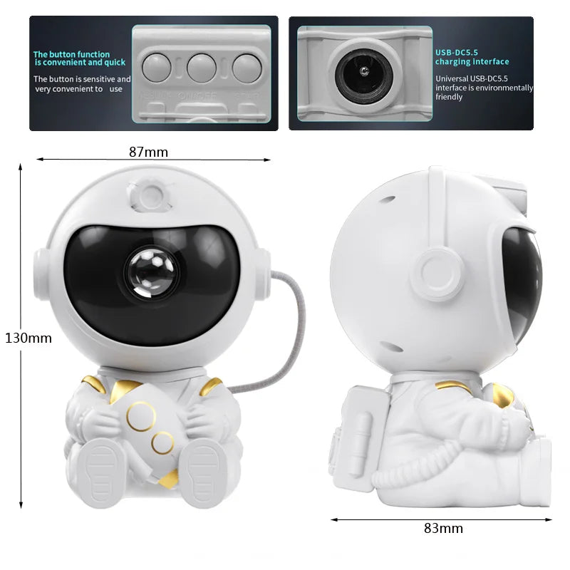 LED Star Galaxies Projector Night Light Astronaut Starry Sky